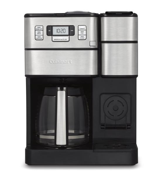 Cuisinart SS-GB1 Grind & Brew Plus - 12-Cup Coffee Maker with Single-Serve Option, Built-In Burr Grinder, 3 Cup Sizes - Black/Silver