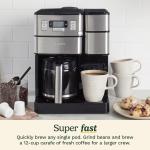 Cuisinart SS-GB1 Grind & Brew Plus - 12-Cup Coffee Maker with Single-Serve Option, Built-In Burr Grinder, 3 Cup Sizes - Black/Silver