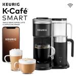Keurig K-Café SMART Single Serve Coffee & Espresso Maker - Latte/Cappuccino Machine with Milk Frother - Works with K-Cup Pods - Black