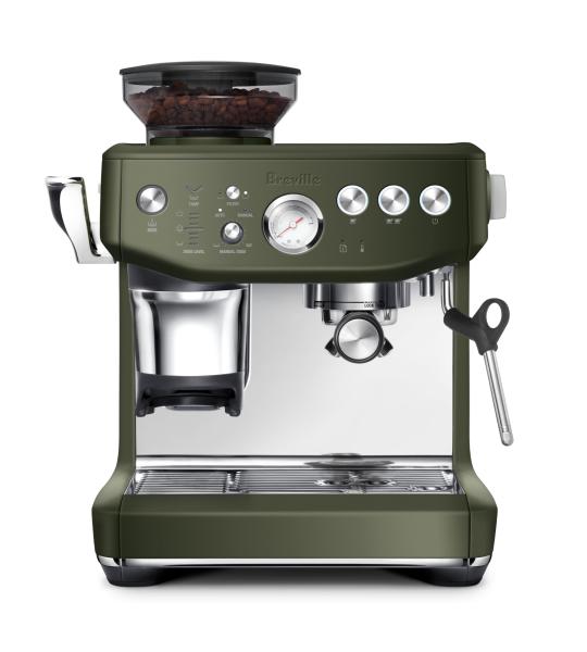 Breville Barista Express Impress BES876OLT - Bean-to-Cup Espresso Machine with Built-in Grinder - Olive Tapenade Limited Edition