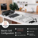 CUSIMAX Smokeless Indoor Electric Grill with Glass Lid & LED Display
