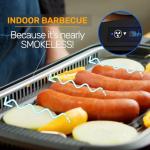 CUSIMAX Smokeless Indoor Electric Grill with Glass Lid & LED Display