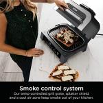 Ninja Foodi Smart XL Indoor Grill – 6-in-1 Air Fryer, Roaster & Dehydrator – Smart Thermometer, 2nd Gen, Black/Silver (DG551)