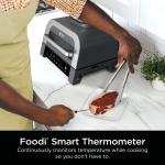 Ninja Foodi Smart XL Indoor Grill – 6-in-1 Air Fryer, Roaster & Dehydrator – Smart Thermometer, 2nd Gen, Black/Silver (DG551)
