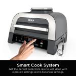 Ninja Foodi Smart XL Indoor Grill – 6-in-1 Air Fryer, Roaster & Dehydrator – Smart Thermometer, 2nd Gen, Black/Silver (DG551)