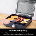 Ninja 14’’ Electric Griddle & Grill – 500°F Even Cooking, Nonstick, Dishwasher Safe – For Steak, Burgers, Pancakes – Silver (GR101)