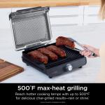 Ninja 14’’ Electric Griddle & Grill – 500°F Even Cooking, Nonstick, Dishwasher Safe – For Steak, Burgers, Pancakes – Silver (GR101)