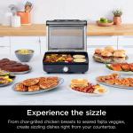 Ninja 14’’ Electric Griddle & Grill – 500°F Even Cooking, Nonstick, Dishwasher Safe – For Steak, Burgers, Pancakes – Silver (GR101)