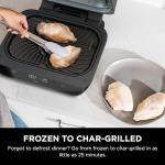 Ninja Foodi Smart XL 6-in-1 Indoor Grill & Air Fryer – Roast, Bake, Broil, Dehydrate – Smart Thermometer, Black/Silver (FG551