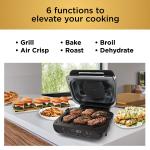 Ninja Foodi Smart XL 6-in-1 Indoor Grill & Air Fryer – Roast, Bake, Broil, Dehydrate – Smart Thermometer, Black/Silver (FG551